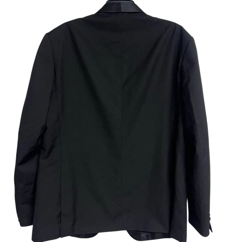 Men's New Gino Vitale Black Slim‎ Fit Tuxedo Blazer Suit Jacket Satin Trim 46R